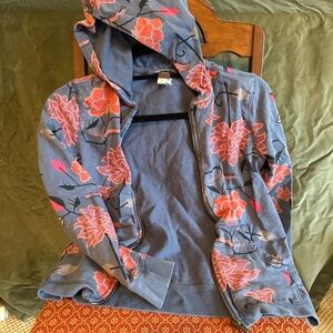 Tea Collection Girls Floral Zip Hoodie | Size 10